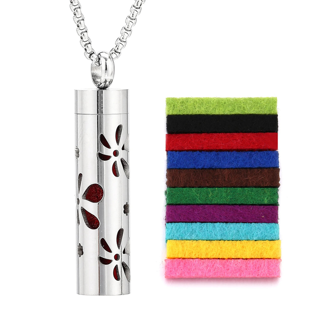 Rvs Holle Verticale Bar Luchtverfrisser Parfum Olie Diffuser Medaillon Charme Sieraden Hanger Ketting Voor Vrouwen Mannen Tiener