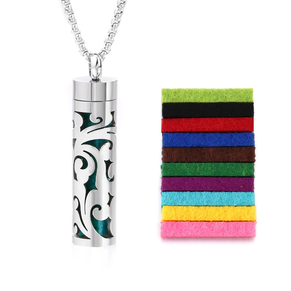 Rvs Holle Verticale Bar Luchtverfrisser Parfum Olie Diffuser Medaillon Charme Sieraden Hanger Ketting Voor Vrouwen Mannen Tiener