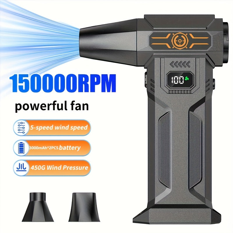 1 Cordless High-Power Turbine Snow Blower Fan for Yard, Lawn, and Gardening/Snow Removal Tool/Snow Blower, Super Turbine Fan, Brushless Motor Turbine Fan, Type-C Rechargeable Battery with Long-Lasting Endurance, Can Be Used for Dusting and BBQ