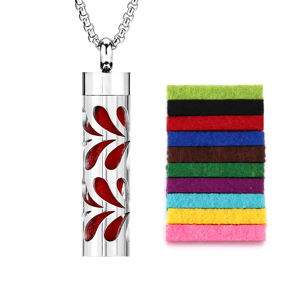 Rvs Holle Verticale Bar Luchtverfrisser Parfum Olie Diffuser Medaillon Charme Sieraden Hanger Ketting Voor Vrouwen Mannen Tiener