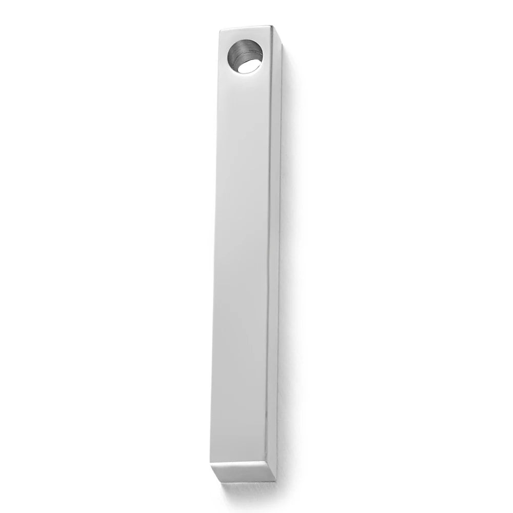 10pcs Stainless Steel ID Tags Rectangle Dog Tags Army Tag Pendant Necklace Jewelry Findings 5 Colors Hypollergenic Dropshiping