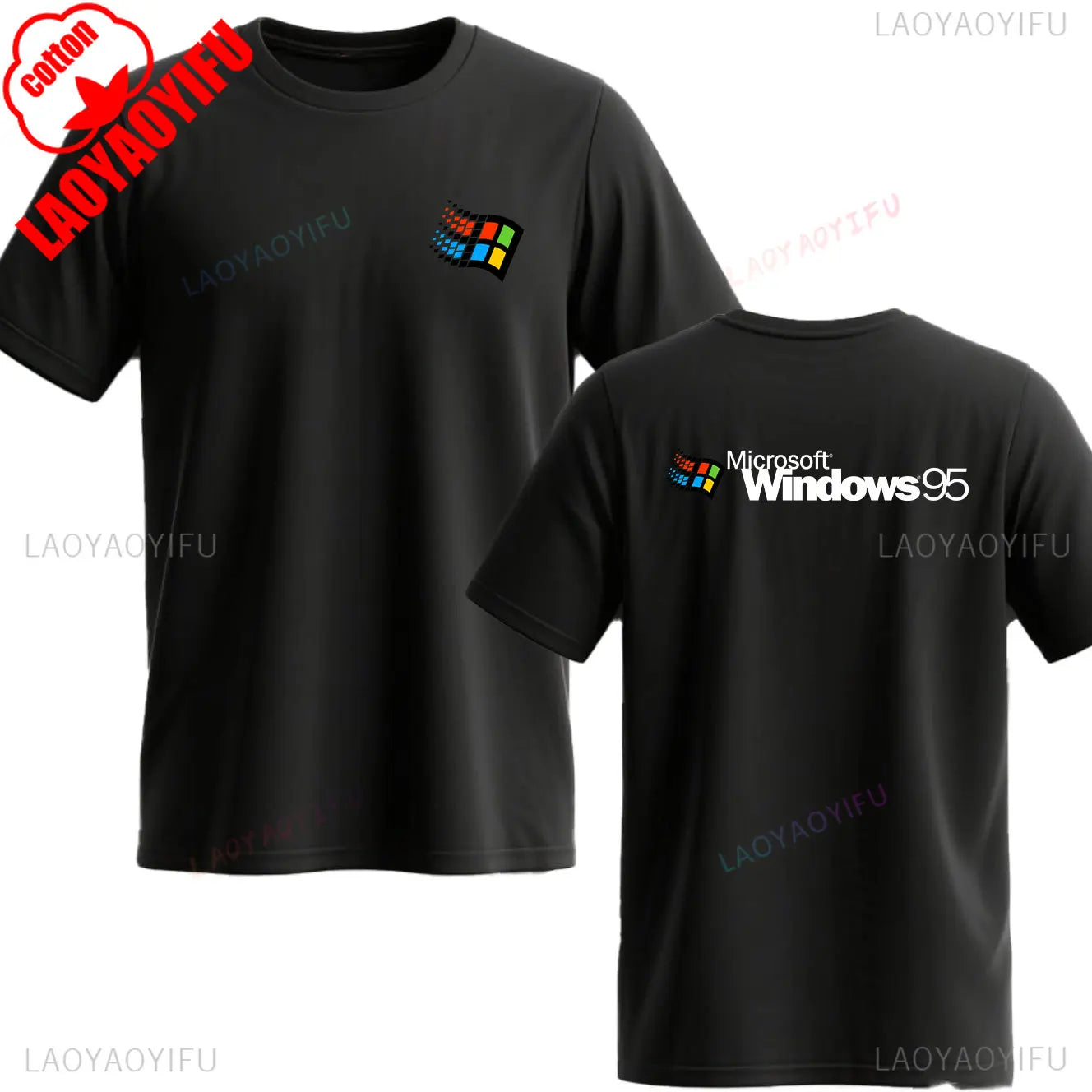 Windows 95 Small T-Shirt Summer Cotton Blouse Men 7 T Shirt Windows Casual Stylish Street Short Sleeve Gothic Vintage Streetwear