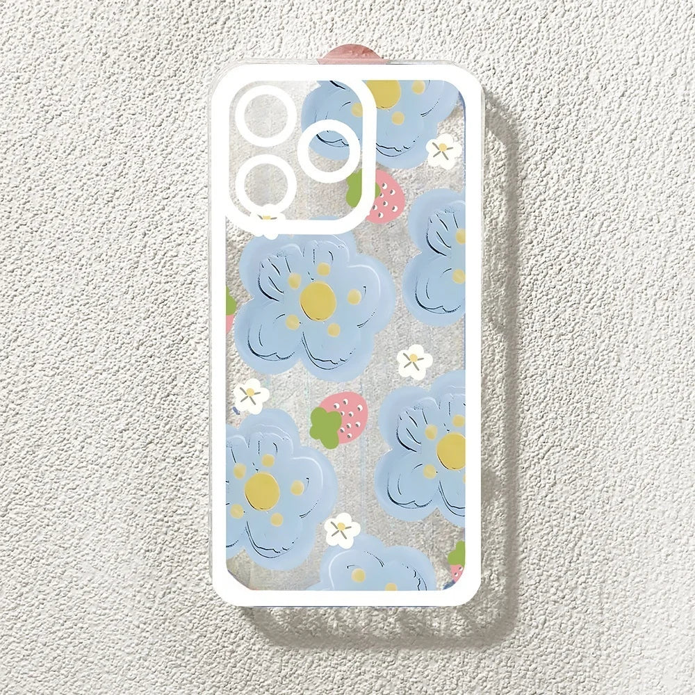 Cute Daisy Flower Holder Case For Samsung Galaxy S25 Edge S24 Ultra S23 S22 S21 Plus S20 FE NOTE 20 A22 A23 A50 cover