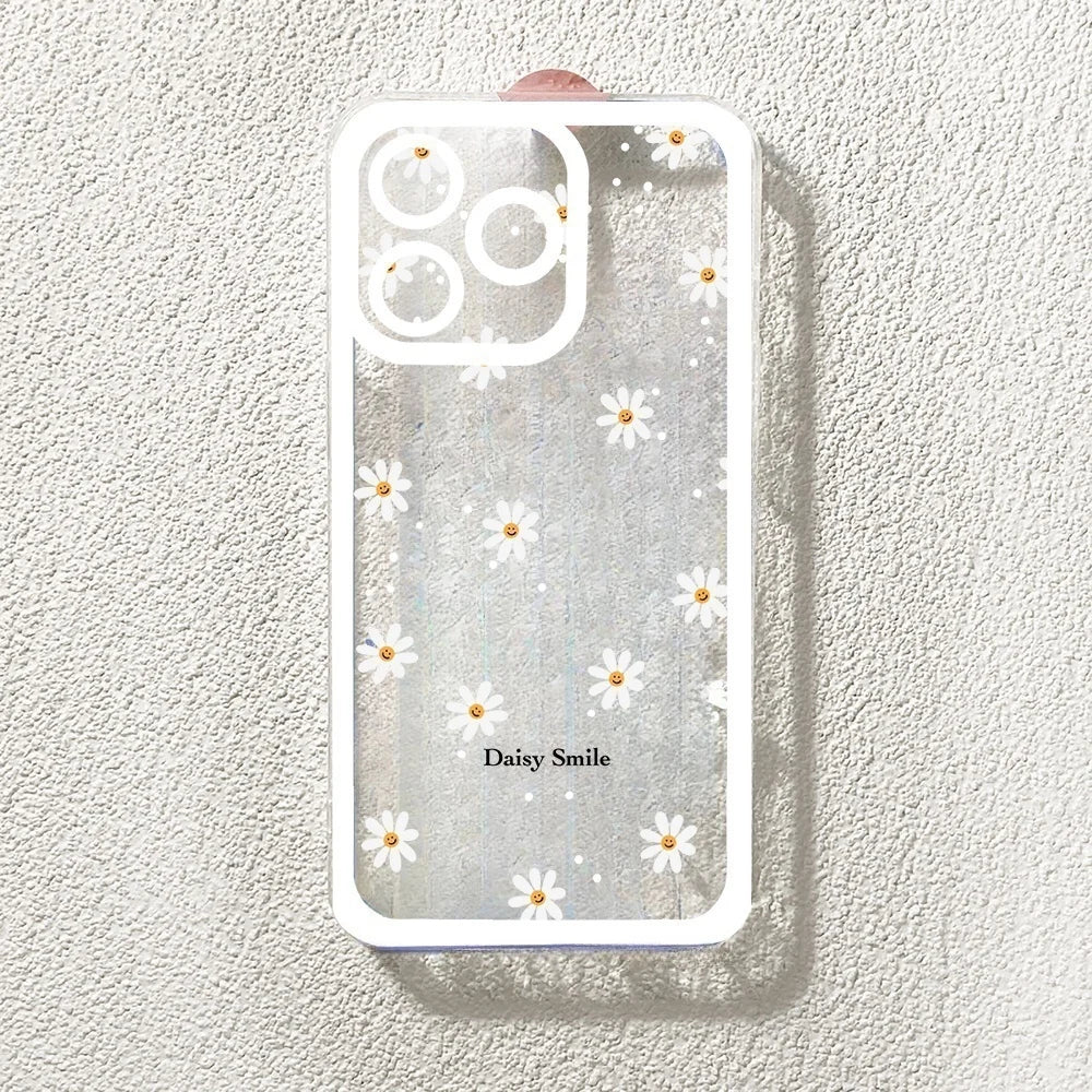 Cute Daisy Flower Holder Case For Samsung Galaxy S25 Edge S24 Ultra S23 S22 S21 Plus S20 FE NOTE 20 A22 A23 A50 cover