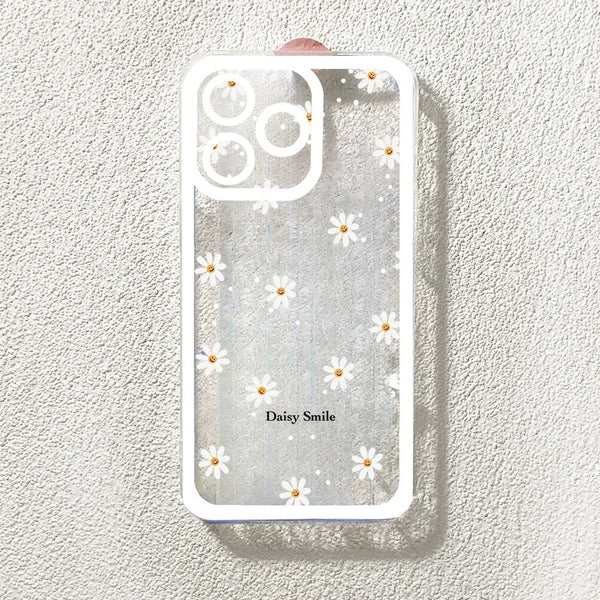 Cute Daisy Flower Holder Case For Samsung Galaxy S25 Edge S24 Ultra S23 S22 S21 Plus S20 FE NOTE 20 A22 A23 A50 cover