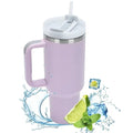 Insulated Tumbler with Handle Straw 40oz Stainless Steel Vacuum Cup Thermal Mug for Ice Coffee Travel Car Cup