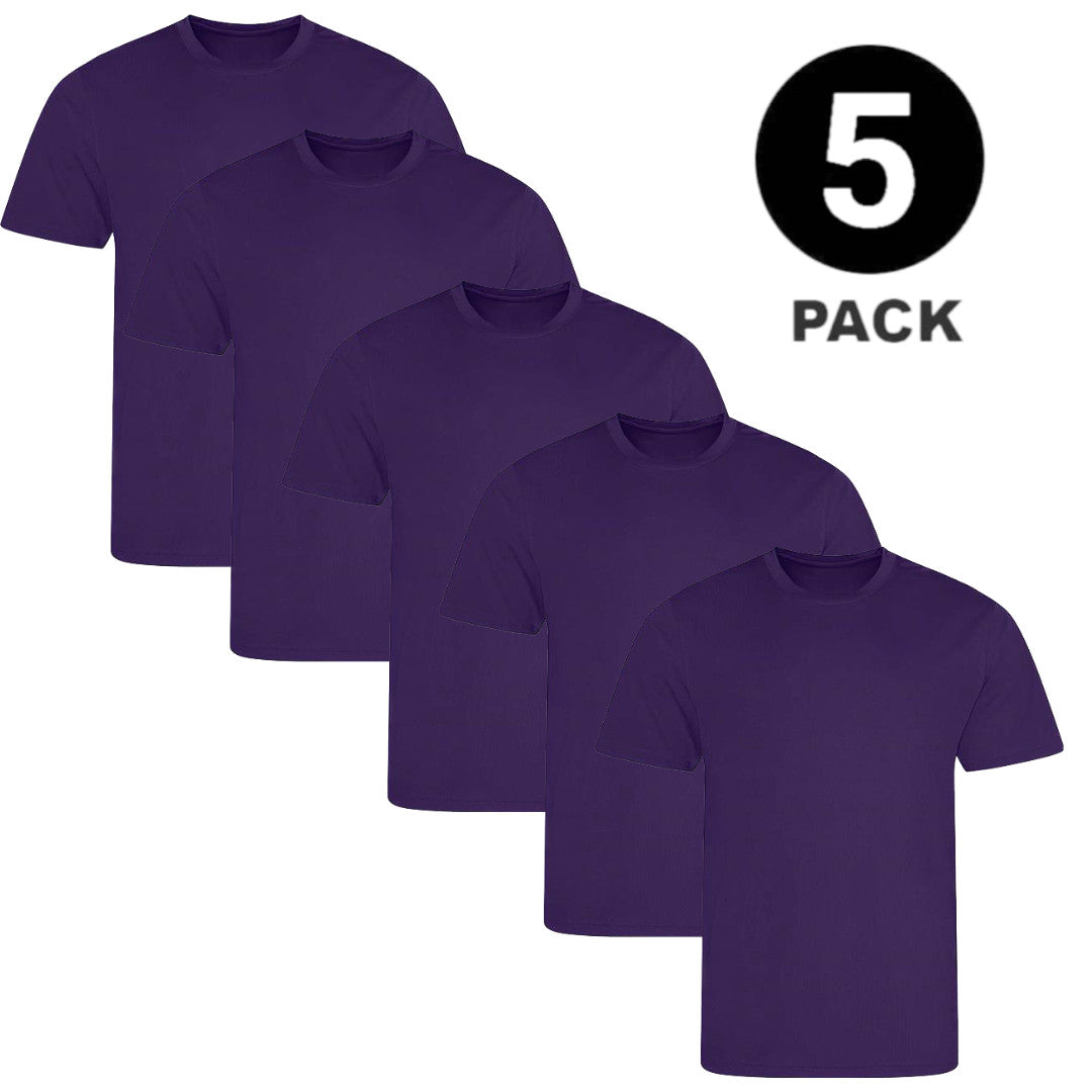 5 PACK Men's T-Shirt Heavy Cotton Plain Short Sleeve Tees 100% Cotton Blank Tees