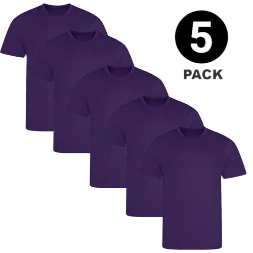 5 PACK Men's T-Shirt Heavy Cotton Plain Short Sleeve Tees 100% Cotton Blank Tees