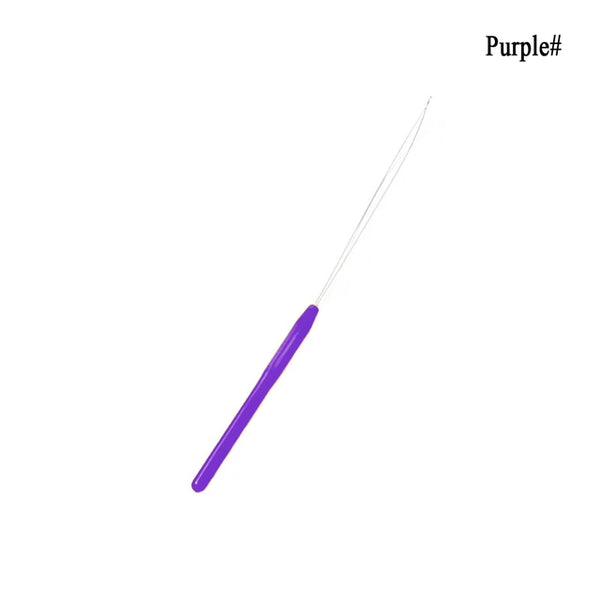 Colorful Micro Rings Loop Plastic Handle Tool Threader Pulling Needle Used With Hair Plier and Beads Feather Hair Extension Tool