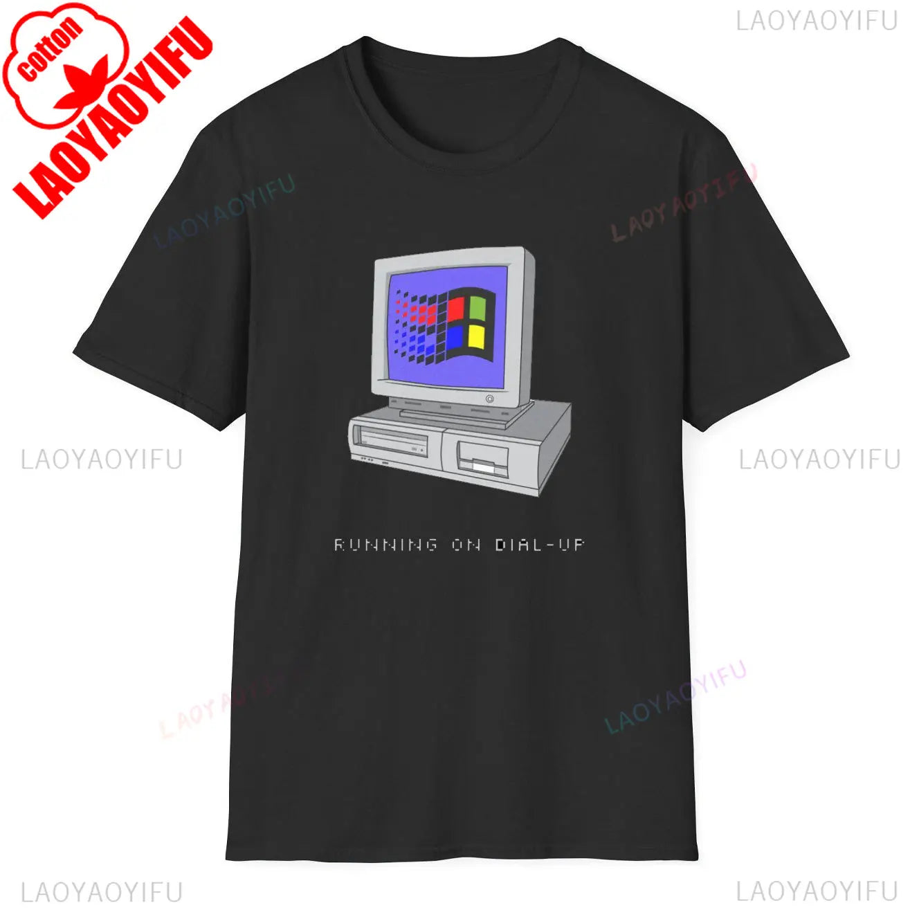 Windows 95 Small T-Shirt Summer Cotton Blouse Men 7 T Shirt Windows Casual Stylish Street Short Sleeve Gothic Vintage Streetwear