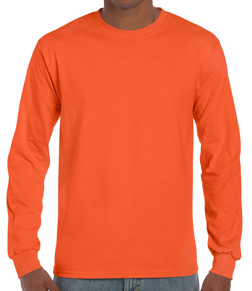 Gildan Mens Ultra Cotton Adult Long Sleeve T-Shirt Classic Fit Rib Cuffs Tee TOP