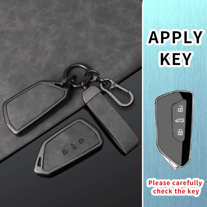 Metal Leather Car Key Case Cover for VW Volkswagen Golf 8 MK8 ID.3 ID.4 Cupra Skoda Octavia A8 SEAT Leon MK4 2020 2021 Formento