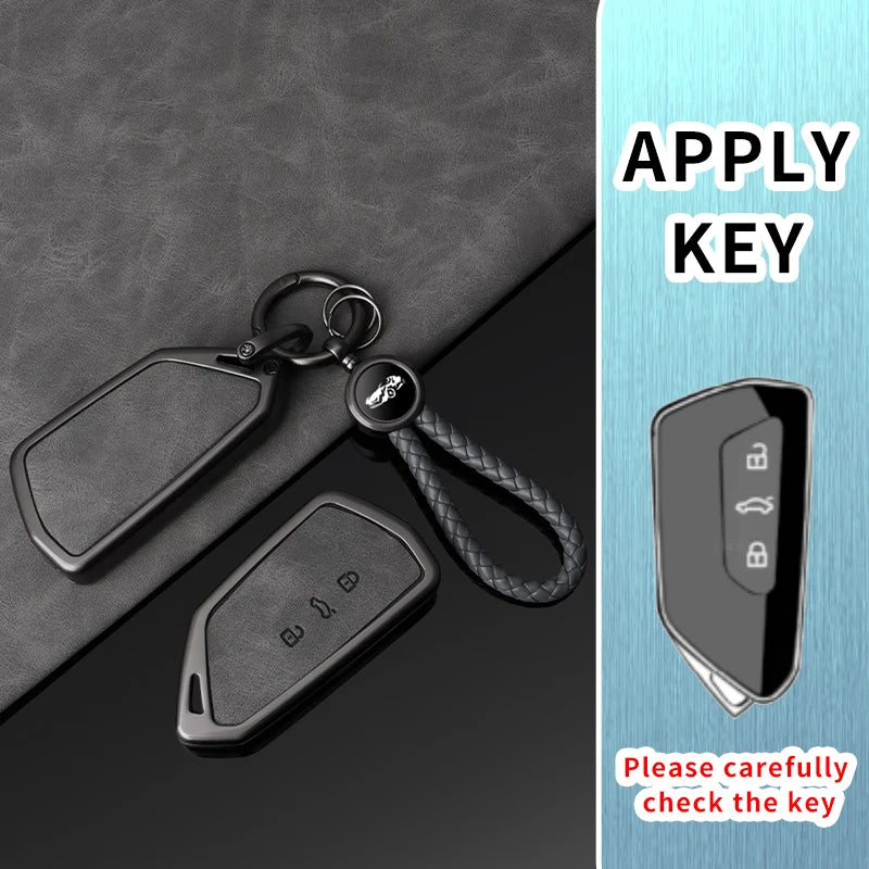 Metal Leather Car Key Case Cover for VW Volkswagen Golf 8 MK8 ID.3 ID.4 Cupra Skoda Octavia A8 SEAT Leon MK4 2020 2021 Formento