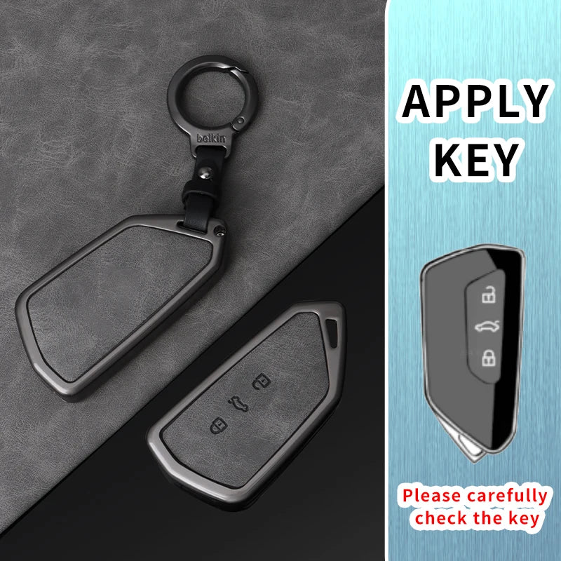 Metal Leather Car Key Case Cover for VW Volkswagen Golf 8 MK8 ID.3 ID.4 Cupra Skoda Octavia A8 SEAT Leon MK4 2020 2021 Formento