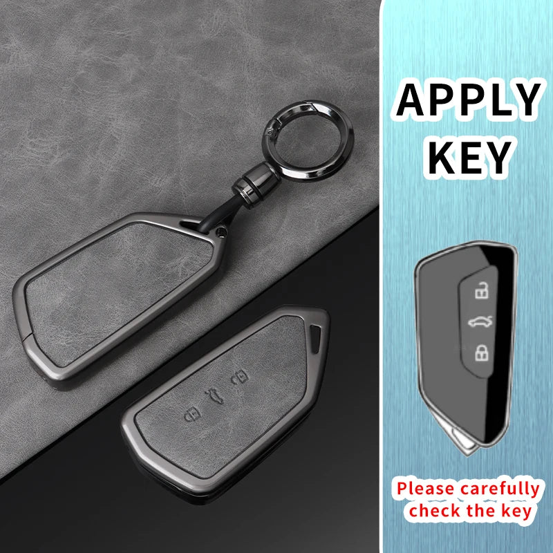 Metal Leather Car Key Case Cover for VW Volkswagen Golf 8 MK8 ID.3 ID.4 Cupra Skoda Octavia A8 SEAT Leon MK4 2020 2021 Formento