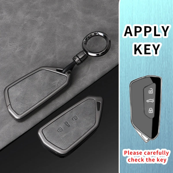 Metal Leather Car Key Case Cover for VW Volkswagen Golf 8 MK8 ID.3 ID.4 Cupra Skoda Octavia A8 SEAT Leon MK4 2020 2021 Formento