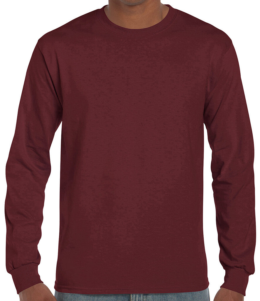 Gildan Mens Ultra Cotton Adult Long Sleeve T-Shirt Classic Fit Rib Cuffs Tee TOP