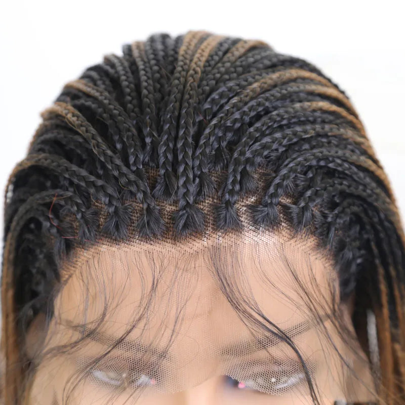 AIMEYA 13X4 Lace Wigs for Women Braided Box Braids Wig 500pieces Synthetic Lace Front Wig Braiding Wigs Natural Hairline Cosplay
