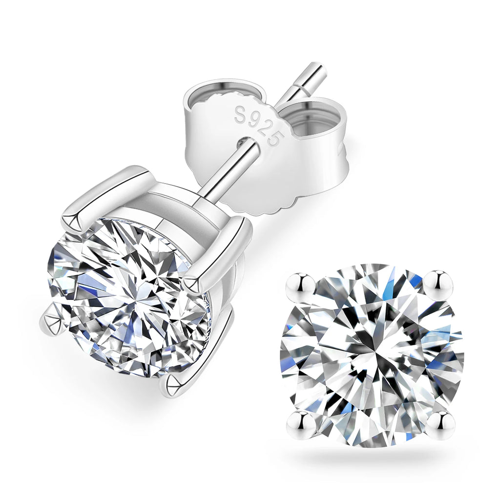 0.2-3ct Moissanite VVS Lab Created Diamond Stud Gifts 14K Gold Plated S925 Sterling Silver Hypoallergenic Earrings for Women Men