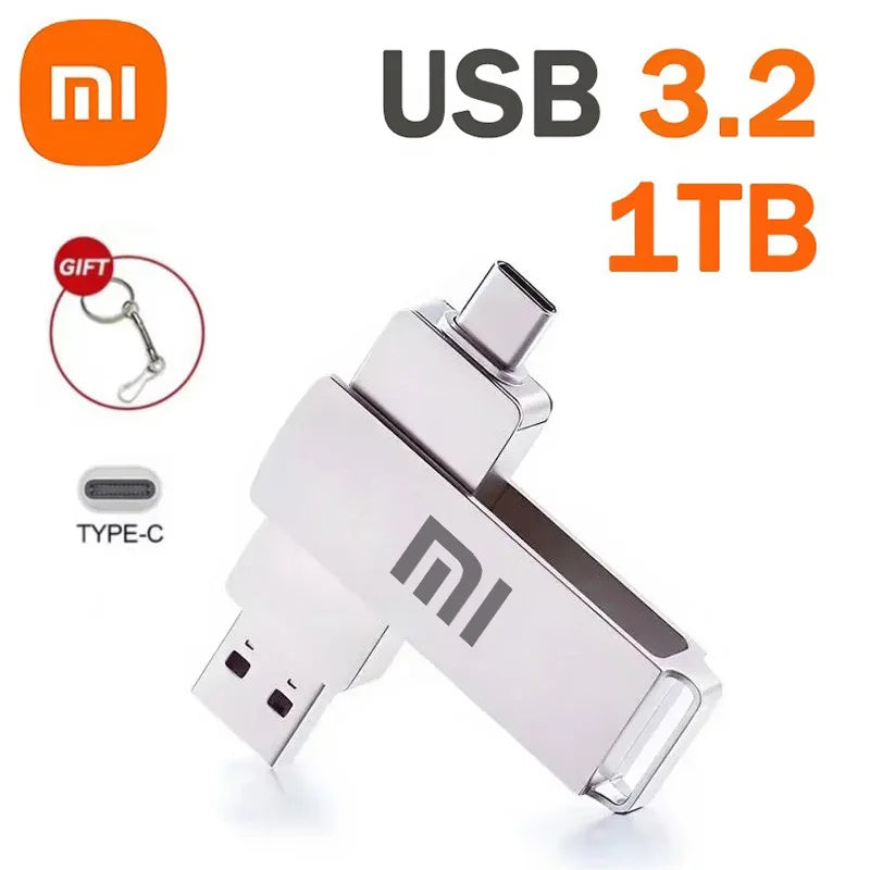 Xiaomi 16TB Flash Drive USB 3.2 High Speed USB Transfer Type-c 2-In-1 8TB 16TB OTG Pendrive Waterproof Flash Disk For Computer