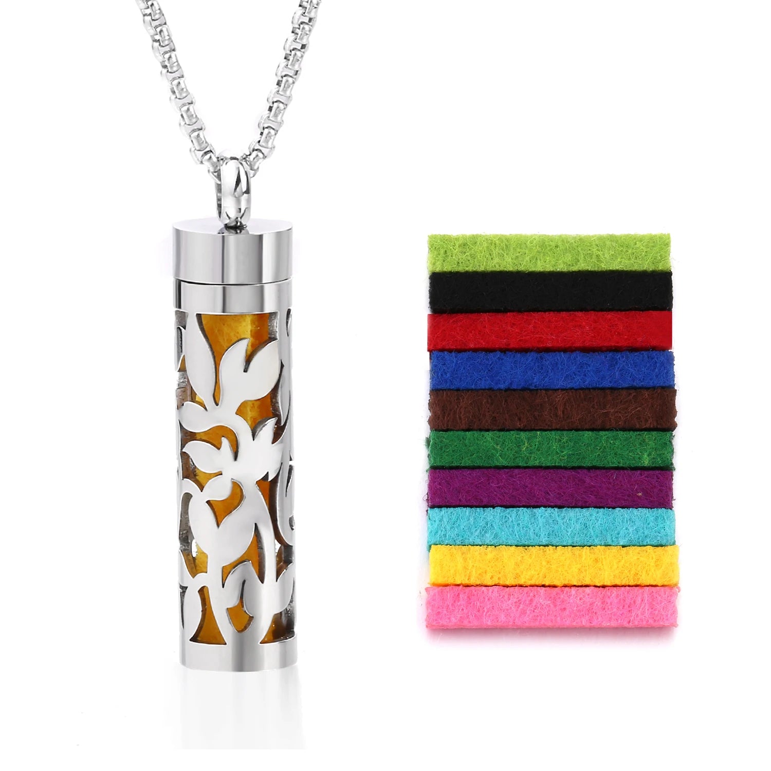 Rvs Holle Verticale Bar Luchtverfrisser Parfum Olie Diffuser Medaillon Charme Sieraden Hanger Ketting Voor Vrouwen Mannen Tiener