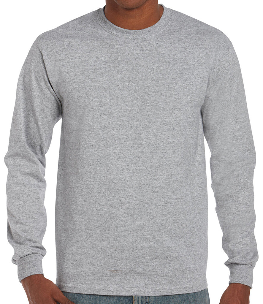 Gildan Mens Ultra Cotton Adult Long Sleeve T-Shirt Classic Fit Rib Cuffs Tee TOP
