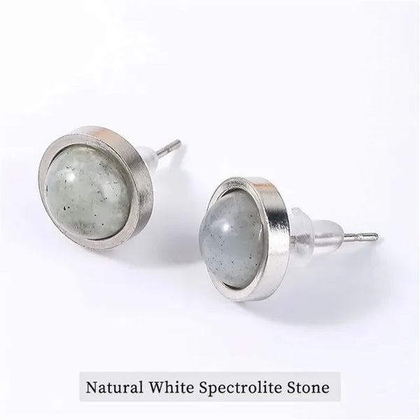 Fashion Handmade Lovely 10mm Natural Stone Stud Earrings Stainless Steel Earrings Tiger Eyes Agate Women Jewelry Gift OLstyle