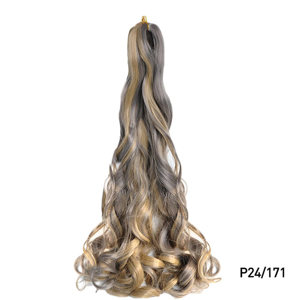 French Curls Braiding Hair Synthetic Hair Spiral Curls Braids Hair Pre Stretched Loose Wave Braiding Hair Extensions For Women