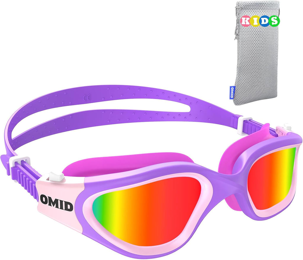 OMID Kids Swim Goggles, P2mini Lite Clear Lens Anti-Fog UV Protection Comfortable Swimming Goggles for kids Age 6-14