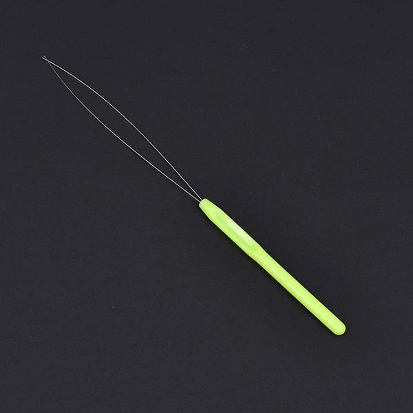 Colorful Micro Rings Loop Plastic Handle Tool Threader Pulling Needle Used With Hair Plier and Beads Feather Hair Extension Tool