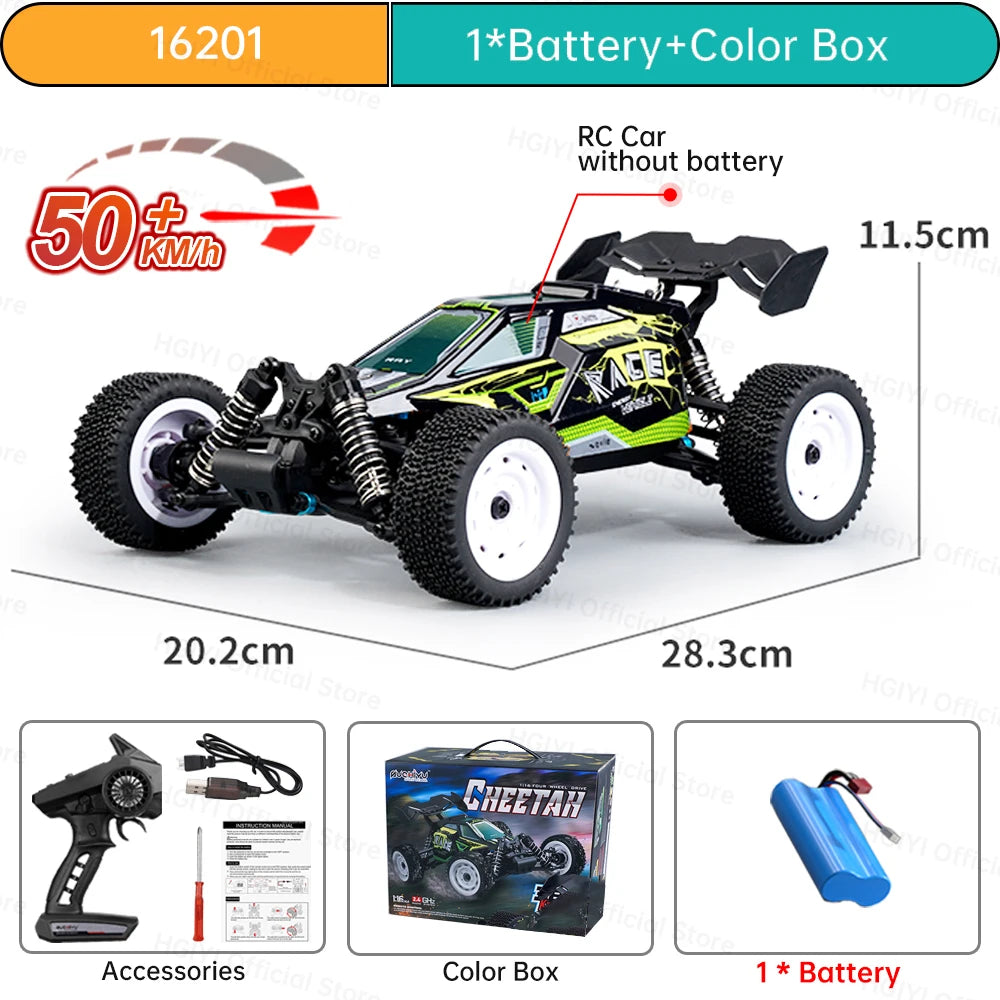 Teeggi 16101 /16102 PRO 1:16 70KM/H 4WD High Speed RC Car With LED Light Drift RC Off-Road Car Monster Truck Toy For Kid Gifts