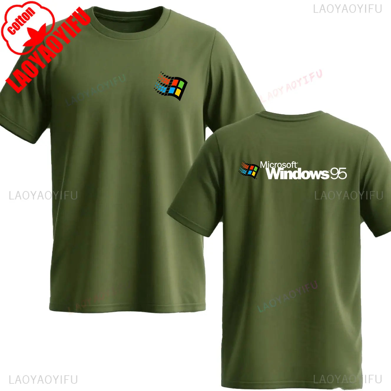 Windows 95 Small T-Shirt Summer Cotton Blouse Men 7 T Shirt Windows Casual Stylish Street Short Sleeve Gothic Vintage Streetwear