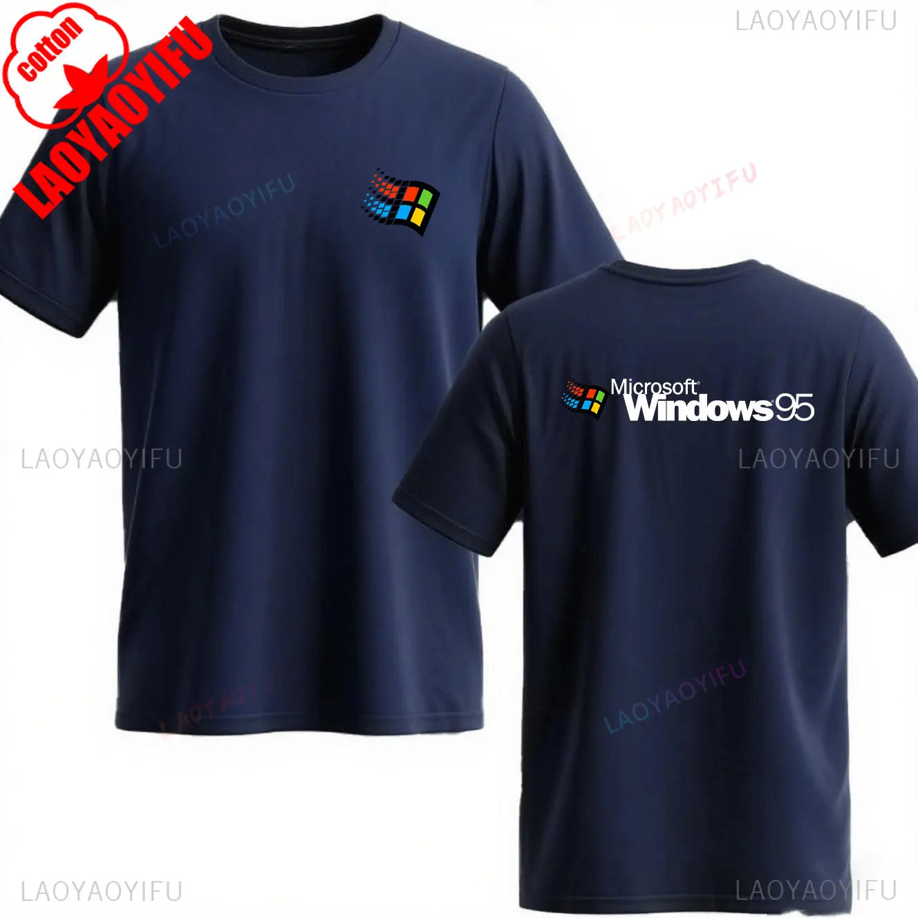 Windows 95 Small T-Shirt Summer Cotton Blouse Men 7 T Shirt Windows Casual Stylish Street Short Sleeve Gothic Vintage Streetwear