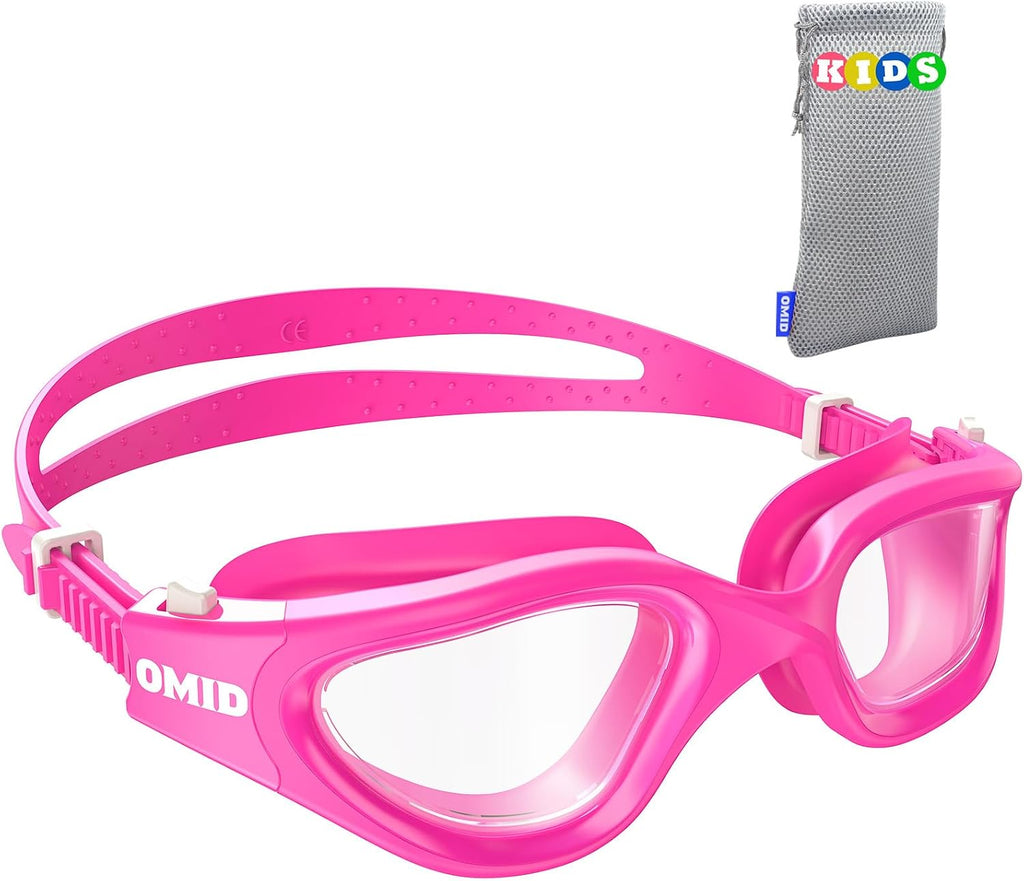 OMID Kids Swim Goggles, P2mini Lite Clear Lens Anti-Fog UV Protection Comfortable Swimming Goggles for kids Age 6-14