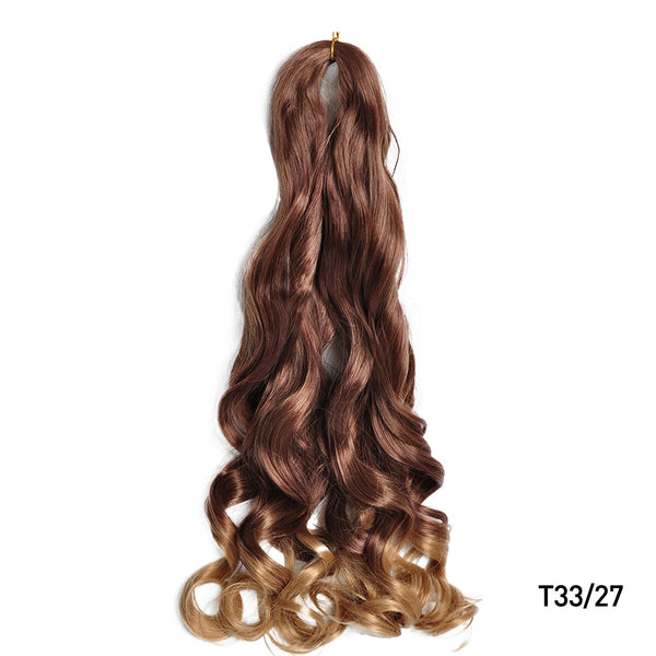 French Curls Braiding Hair Synthetic Hair Spiral Curls Braids Hair Pre Stretched Loose Wave Braiding Hair Extensions For Women