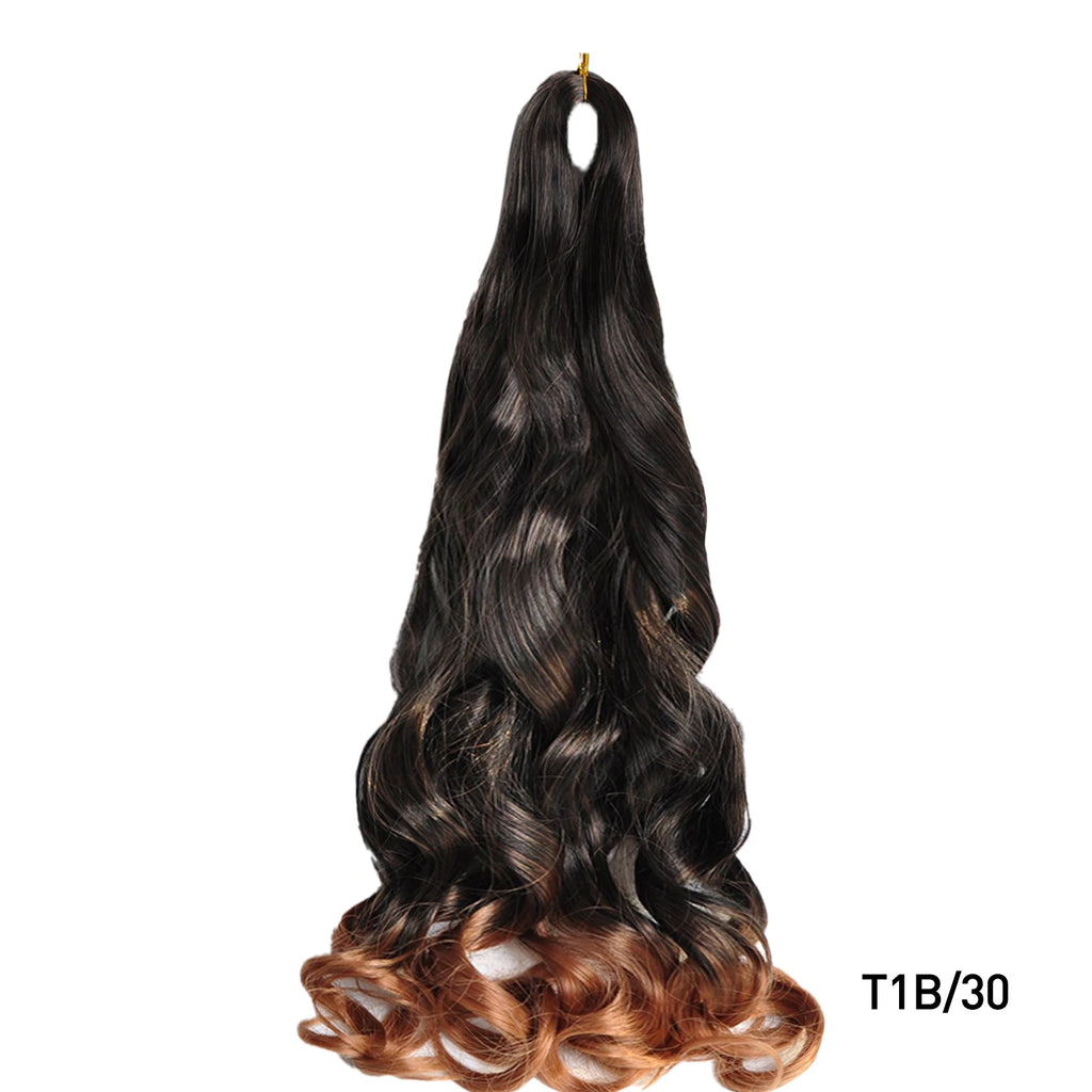 French Curls Braiding Hair Synthetic Hair Spiral Curls Braids Hair Pre Stretched Loose Wave Braiding Hair Extensions For Women
