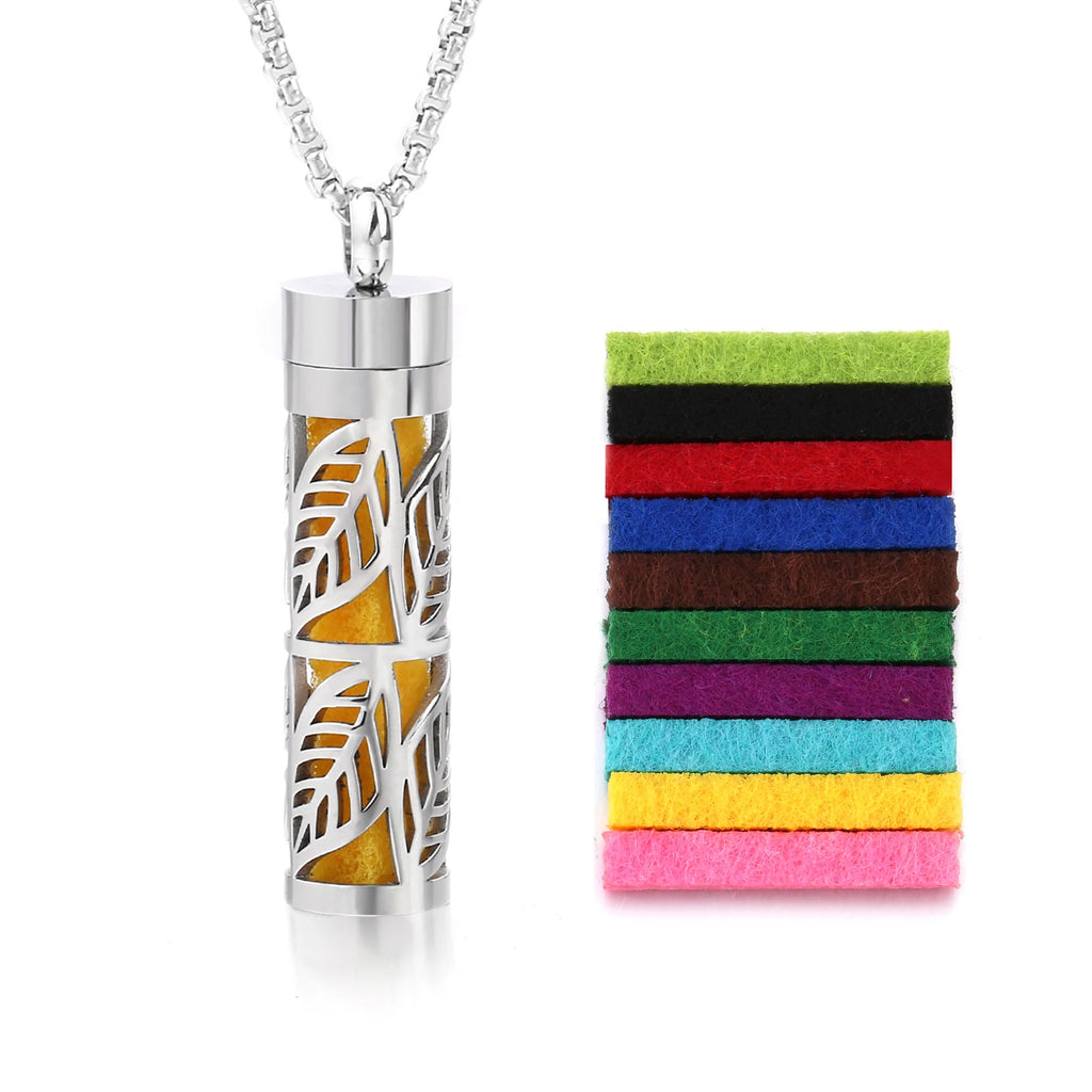 Rvs Holle Verticale Bar Luchtverfrisser Parfum Olie Diffuser Medaillon Charme Sieraden Hanger Ketting Voor Vrouwen Mannen Tiener