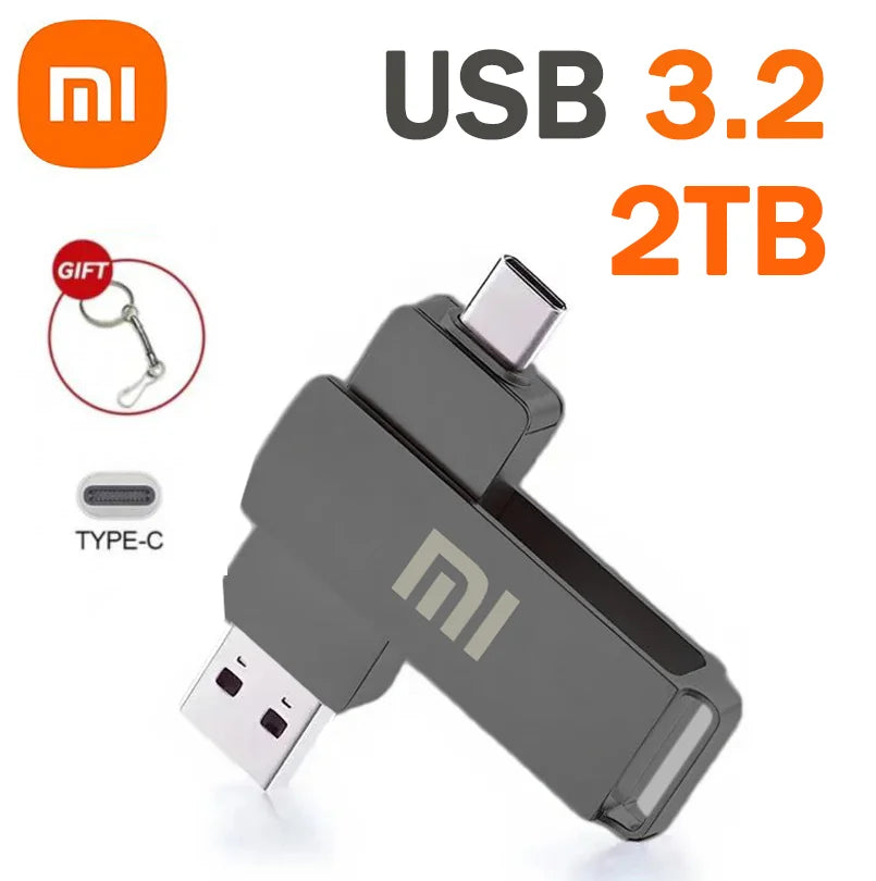 Xiaomi 16TB Flash Drive USB 3.2 High Speed USB Transfer Type-c 2-In-1 8TB 16TB OTG Pendrive Waterproof Flash Disk For Computer