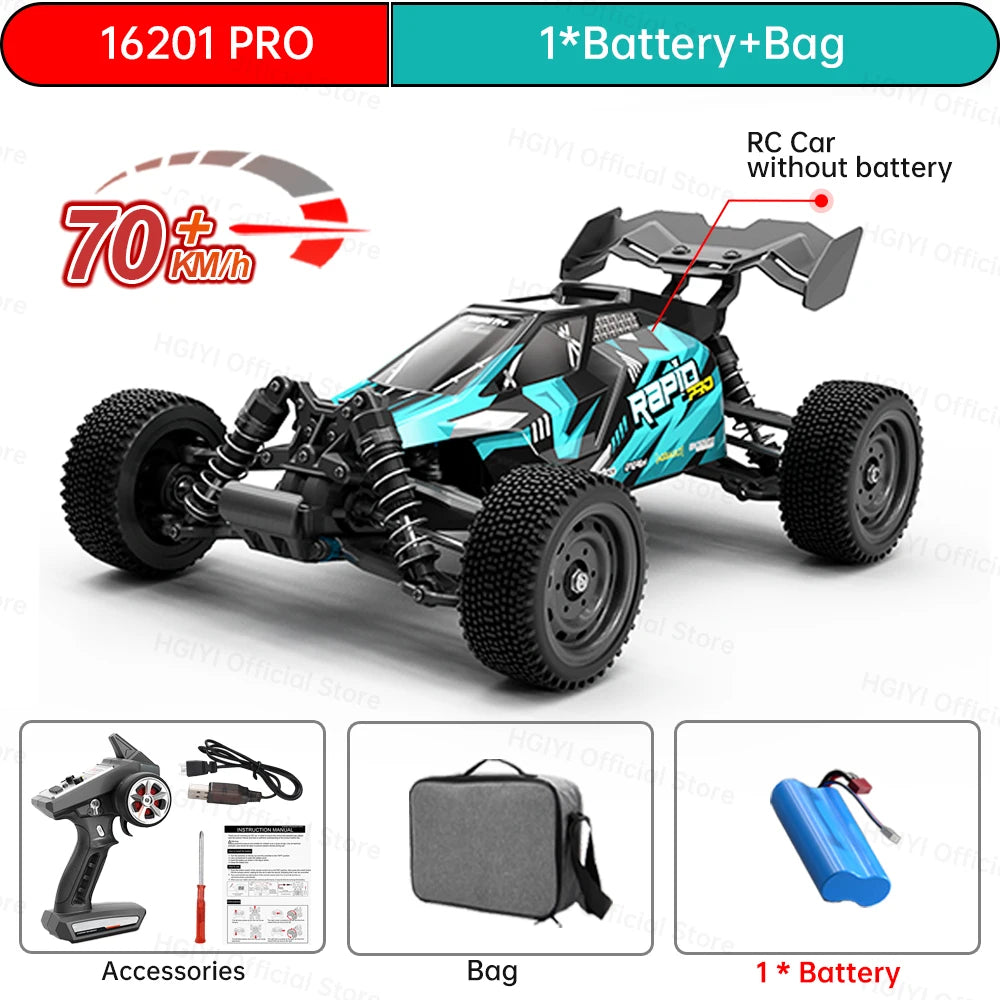 Teeggi 16101 /16102 PRO 1:16 70KM/H 4WD High Speed RC Car With LED Light Drift RC Off-Road Car Monster Truck Toy For Kid Gifts
