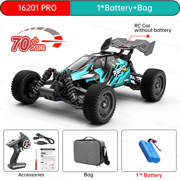 Teeggi 16101 /16102 PRO 1:16 70KM/H 4WD High Speed RC Car With LED Light Drift RC Off-Road Car Monster Truck Toy For Kid Gifts