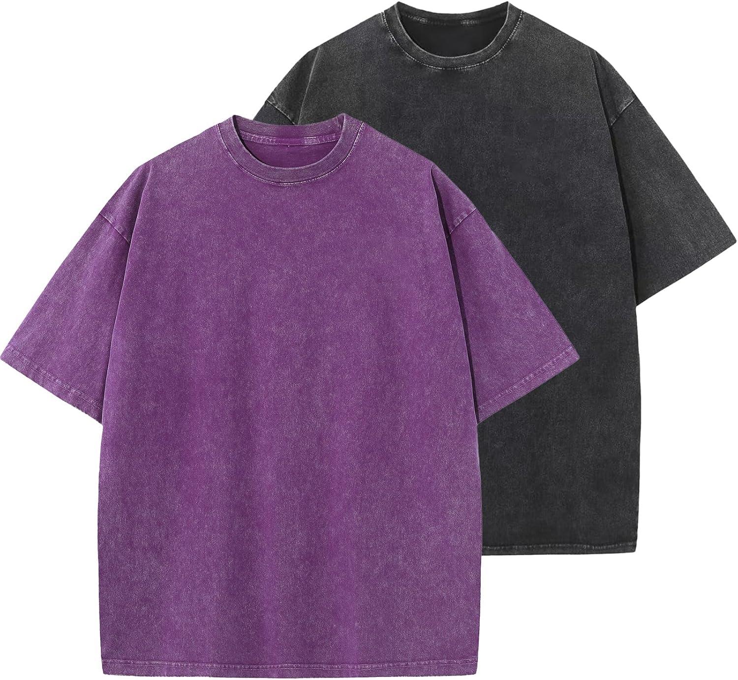 Men's Oversized Cotton T-Shirts Loose Fit Vintage Washed Tee Unisex Short Sleeve Casual Shirts Tops