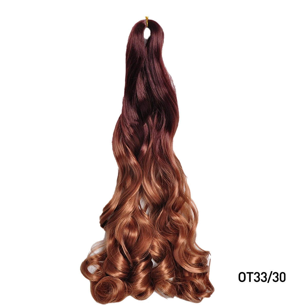 French Curls Braiding Hair Synthetic Hair Spiral Curls Braids Hair Pre Stretched Loose Wave Braiding Hair Extensions For Women