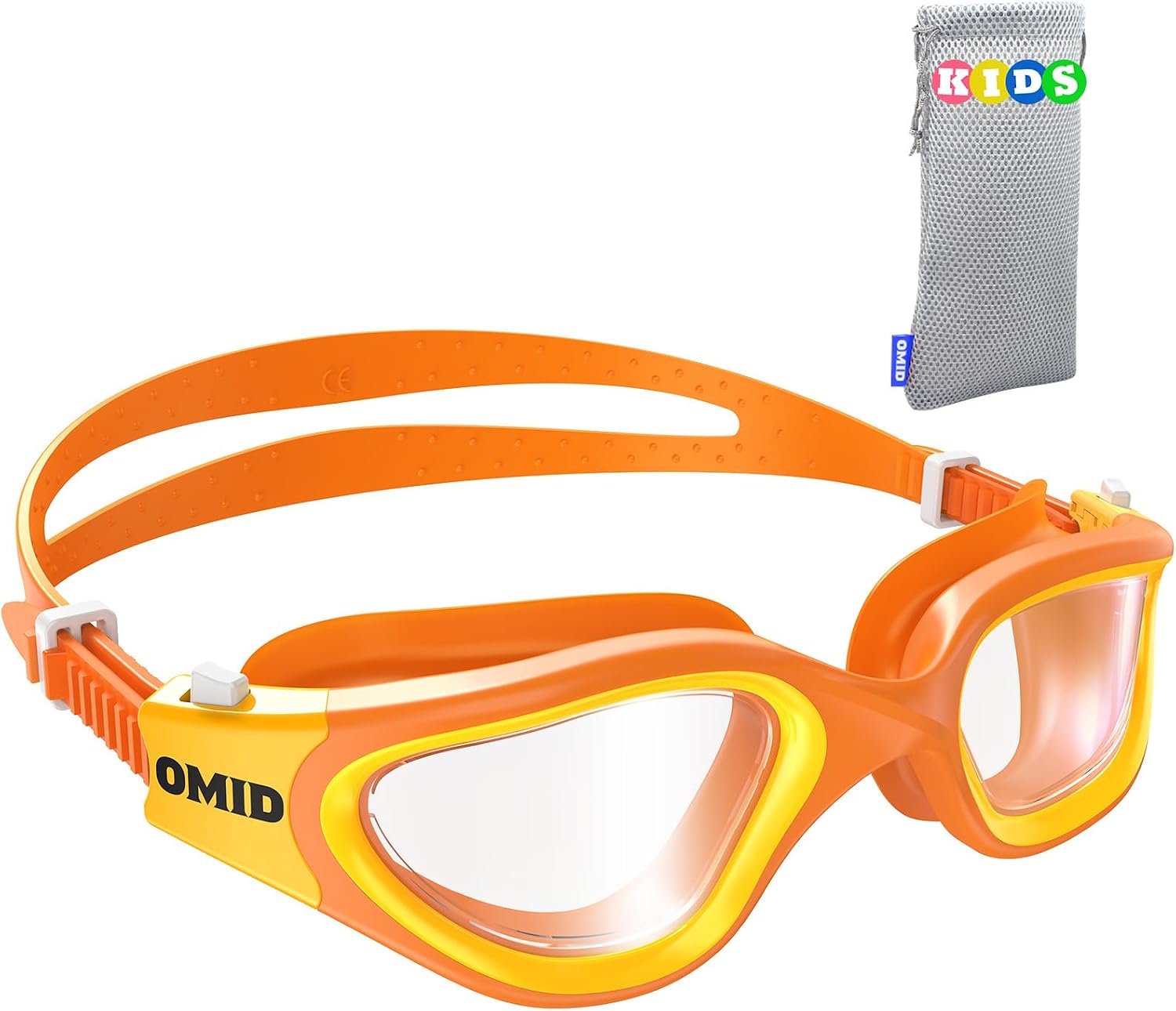 OMID Kids Swim Goggles, P2mini Lite Clear Lens Anti-Fog UV Protection Comfortable Swimming Goggles for kids Age 6-14