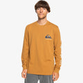 Quiksilver Mens Comp Logo Long Sleeve T-Shirt Top Crew Neck Graphic Tee Top