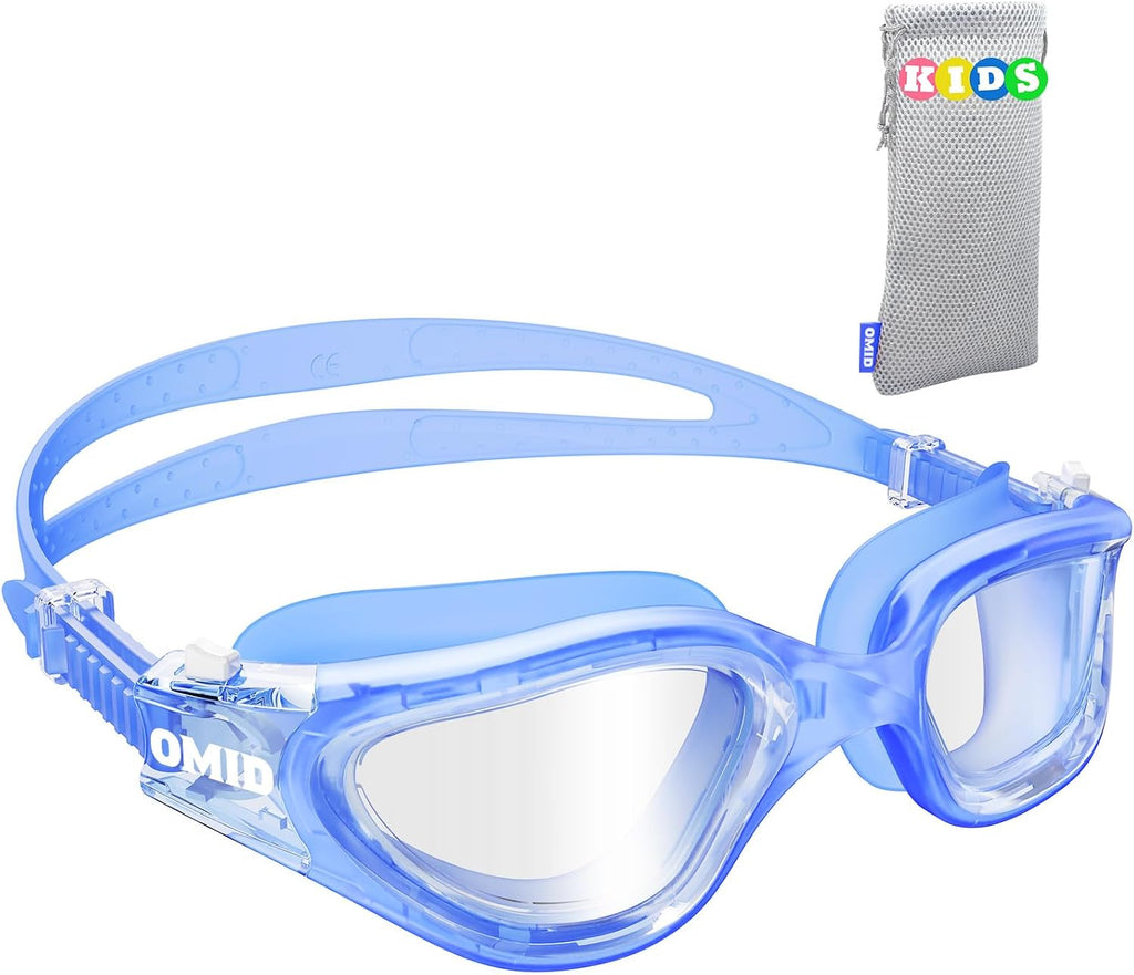 OMID Kids Swim Goggles, P2mini Lite Clear Lens Anti-Fog UV Protection Comfortable Swimming Goggles for kids Age 6-14