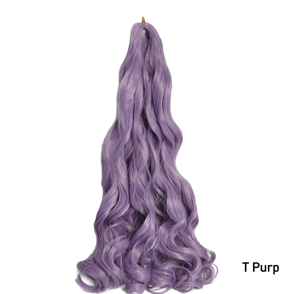 French Curls Braiding Hair Synthetic Hair Spiral Curls Braids Hair Pre Stretched Loose Wave Braiding Hair Extensions For Women