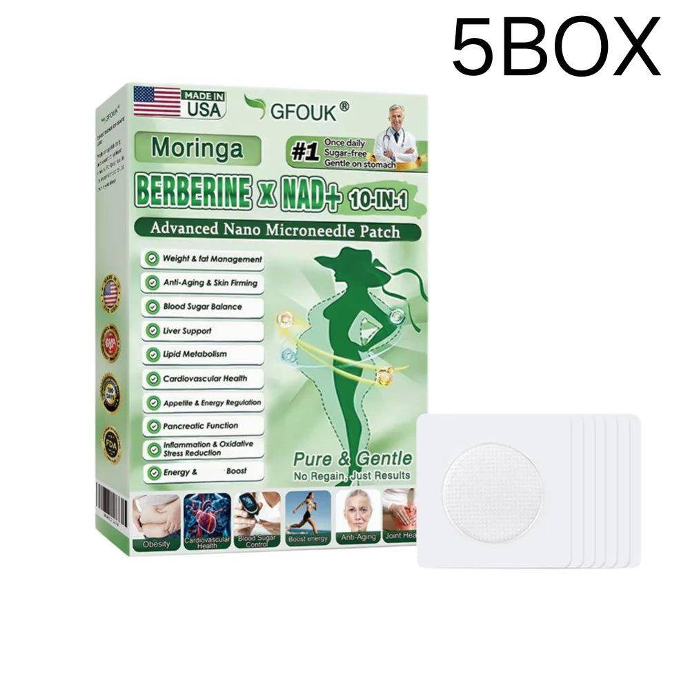 Nano Microneedle Firming Sticker - Berberine NAD+ Skin Firming & Body Shaping Patch for Women & Men, Long Lasting Care