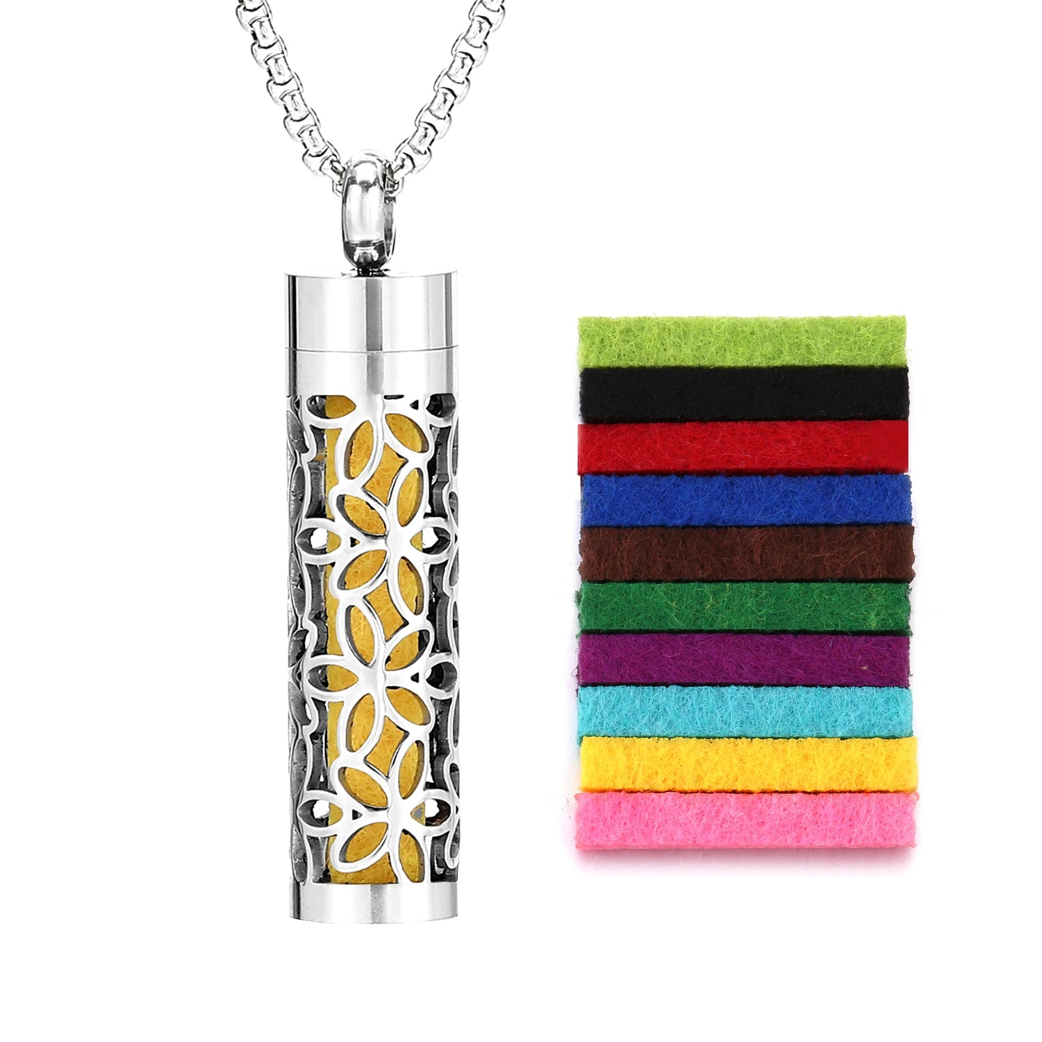 Rvs Holle Verticale Bar Luchtverfrisser Parfum Olie Diffuser Medaillon Charme Sieraden Hanger Ketting Voor Vrouwen Mannen Tiener