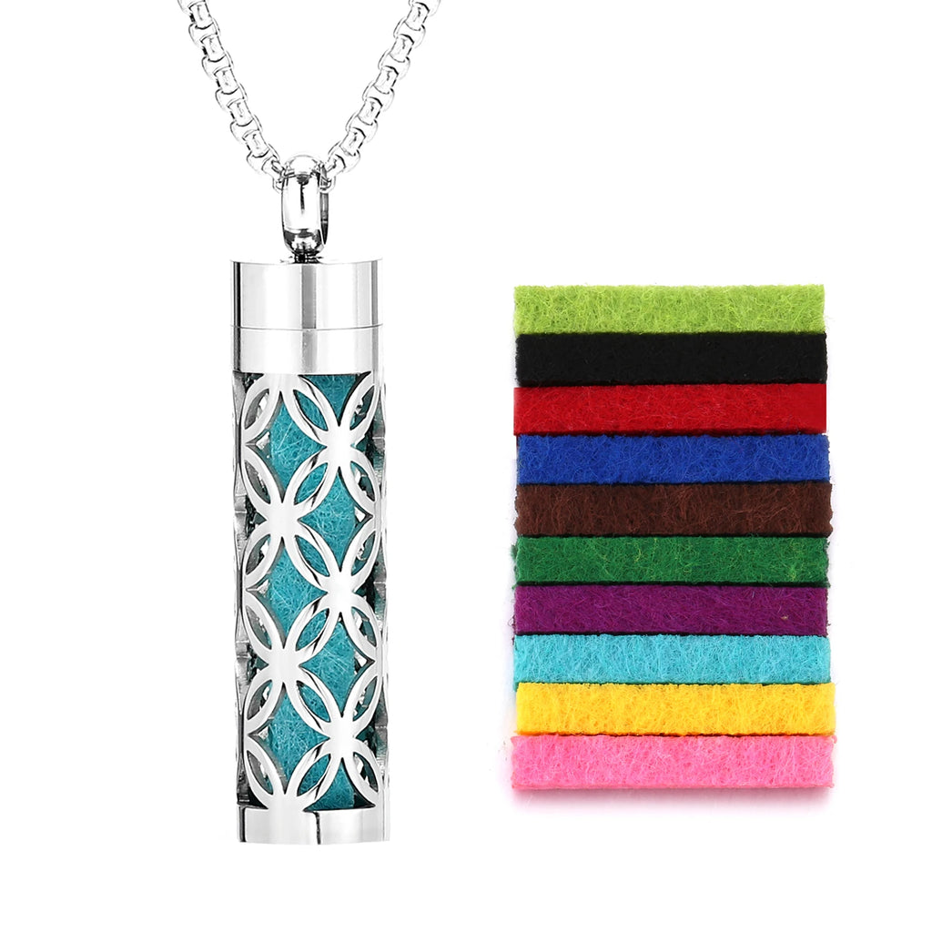 Rvs Holle Verticale Bar Luchtverfrisser Parfum Olie Diffuser Medaillon Charme Sieraden Hanger Ketting Voor Vrouwen Mannen Tiener