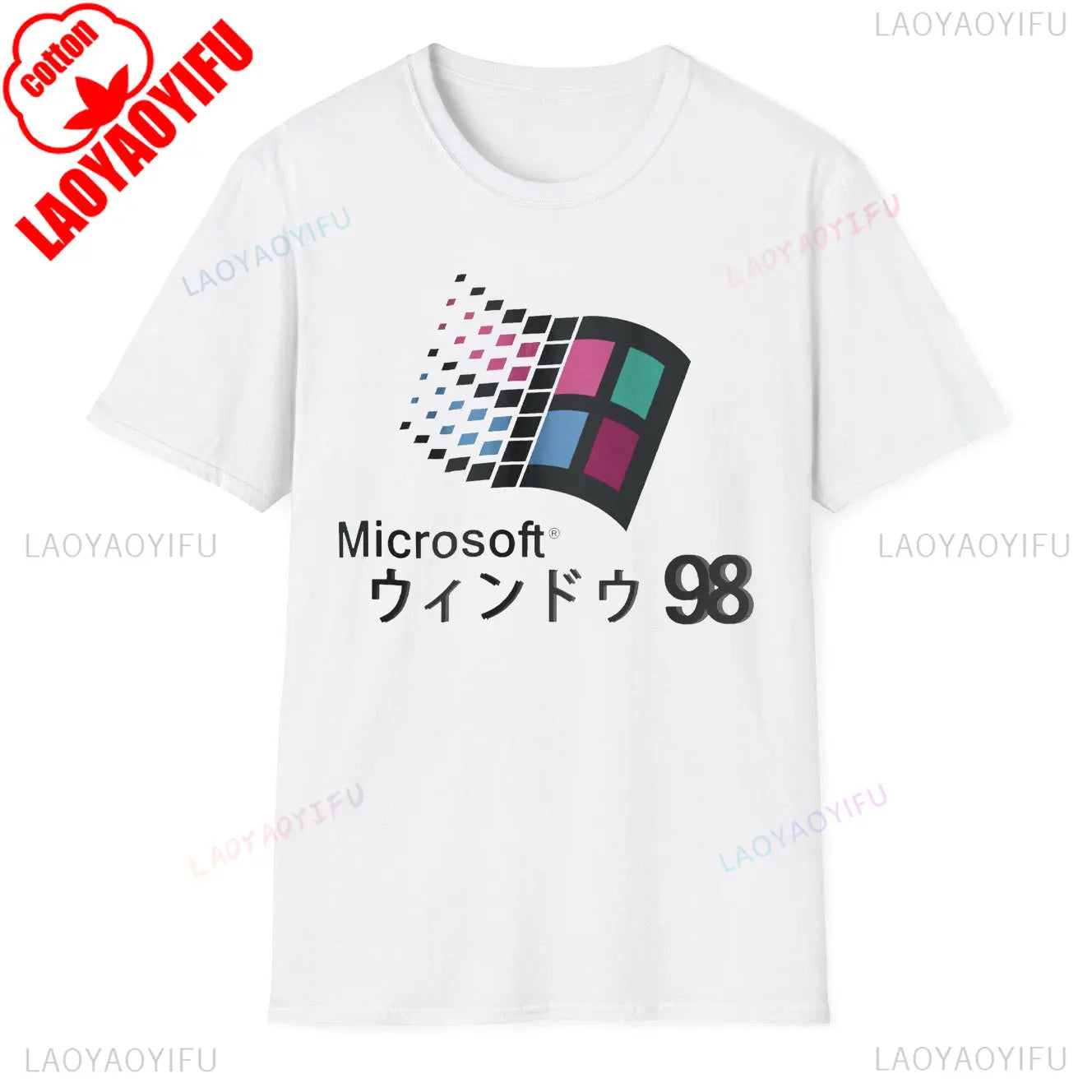 Windows 95 Small T-Shirt Summer Cotton Blouse Men 7 T Shirt Windows Casual Stylish Street Short Sleeve Gothic Vintage Streetwear